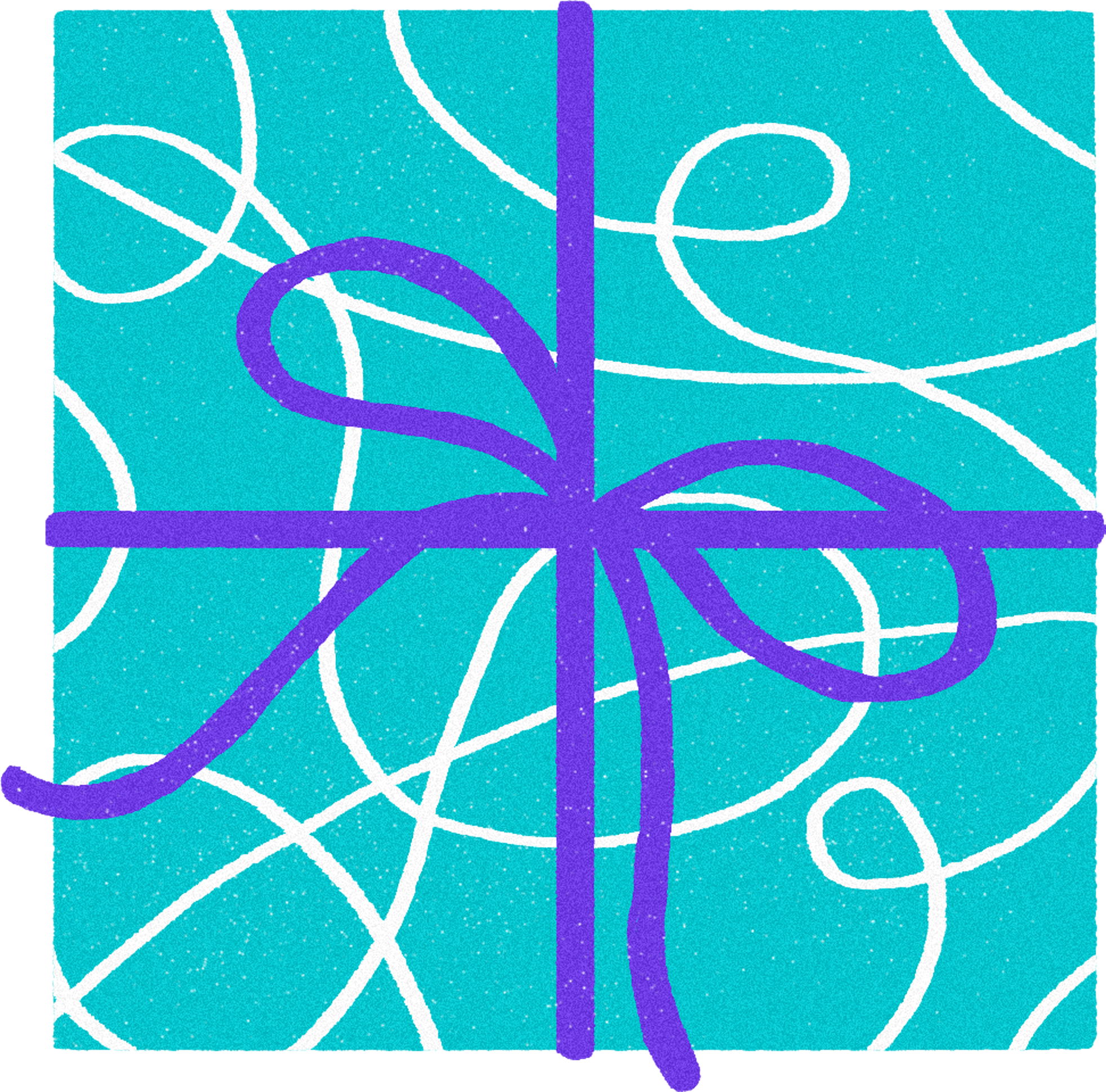 A blue gift wrapped box 